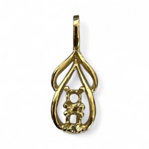 9ct Yellow Gold  3 mm Round Cast Pendant