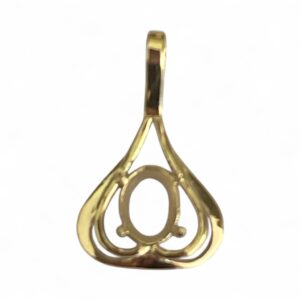 9ct Yellow Gold 7x5 mm Oval Cast Pendant