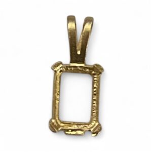 9ct Yellow Gold  6 x 4 mm Emerald Cast Pendant